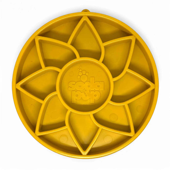 SodaPup Sunflower Design Shallow Slow Feeder Dog Bowl