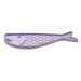 Purple fish-shaped tray on a white background