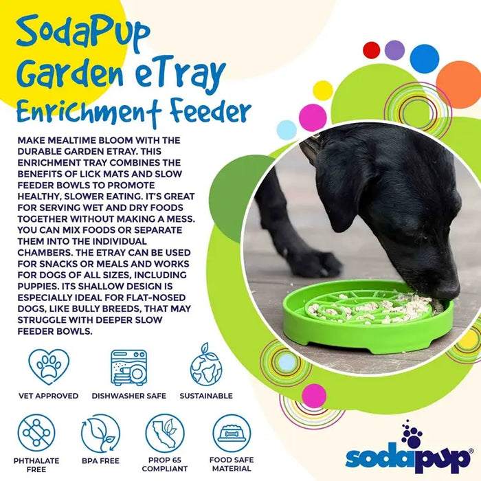 SodaPup Garden Design Shallow Dog Slow Feeder Tray