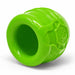Green textured ball toy on a white background