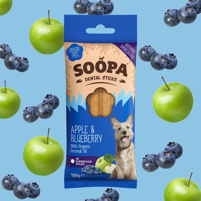 Soopa Dog Dental Sticks - Apple & Blueberry