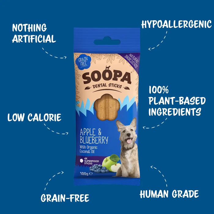Soopa Dog Dental Sticks - Apple & Blueberry