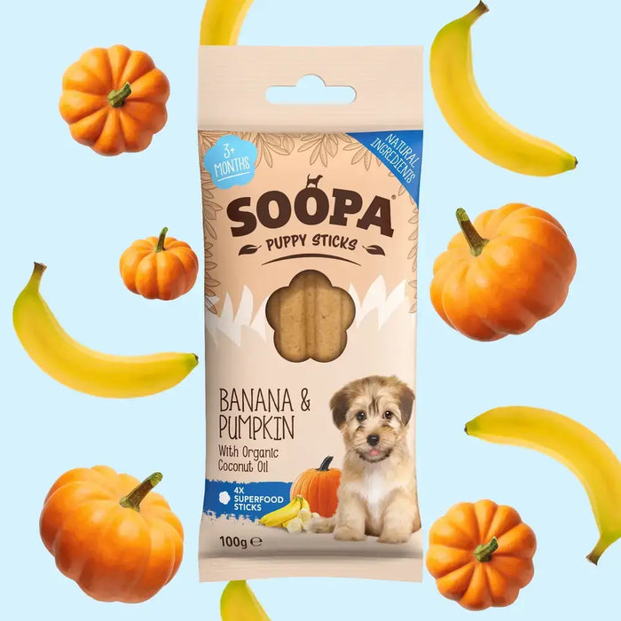 Soopa Puppy Dog Dental Sticks - Banana & Pumpkin