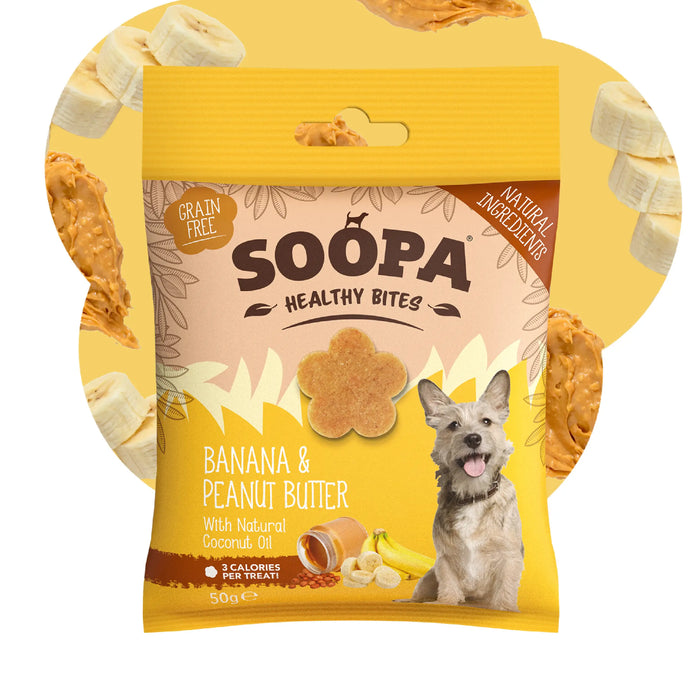 Soopa Natural Dog Treats - Banana & Peanut Butter - 50g