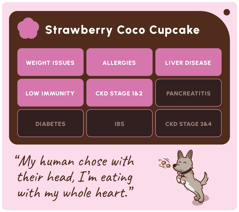 Soopa Natural Dog Treats - Strawberry & Coco-Cream Cupcake - 50g