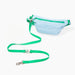 blue and green bag on white background