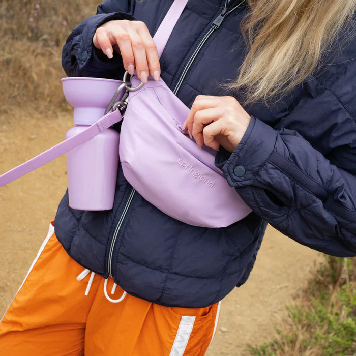 purple bag on woman 