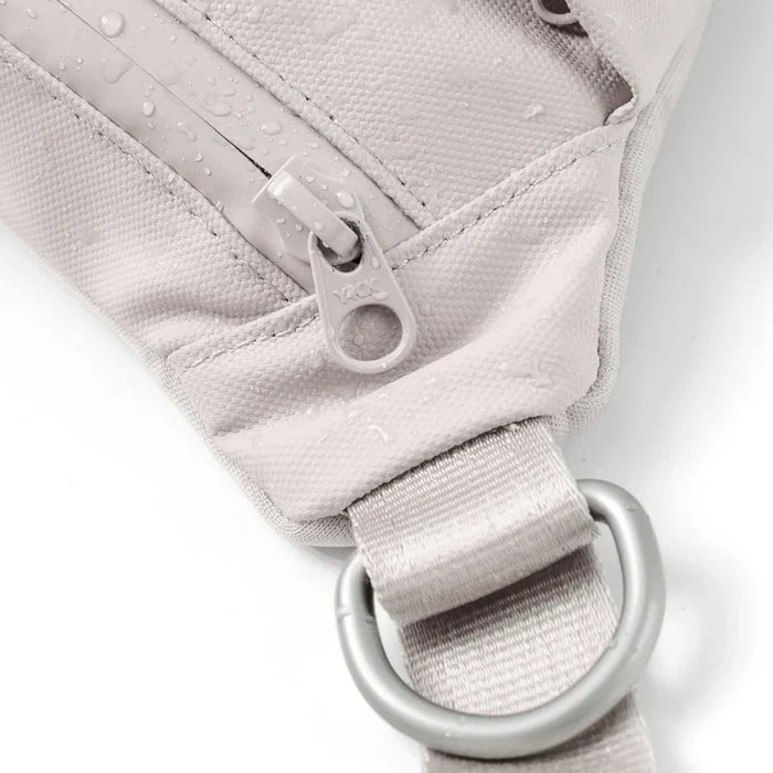 cream bag with water droplets