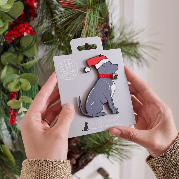 Christmas Tree Dog Decoration, Staffie