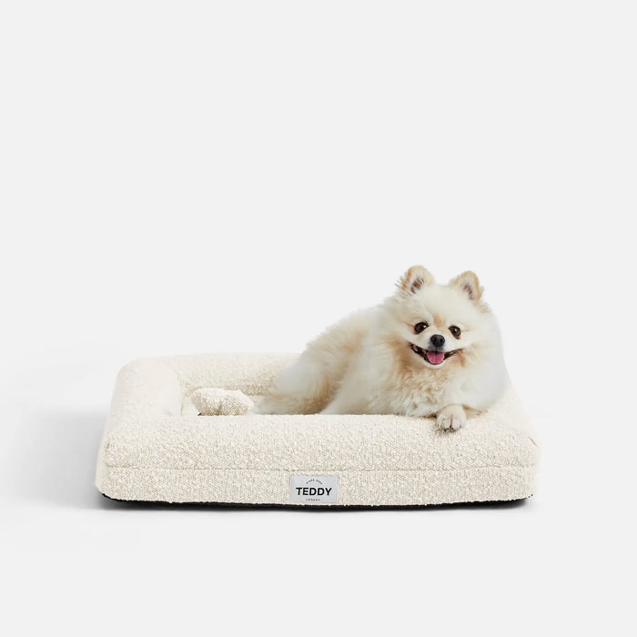 White Boucle Fabric Bed for Dogs - S/M/L