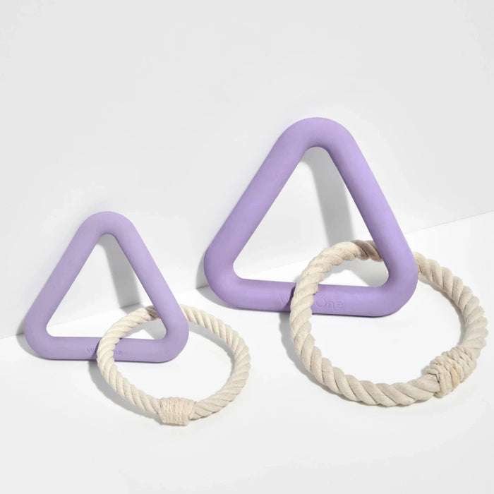 Triangle Rubber & Cotton Rope Tug Chew Toy for Dogs