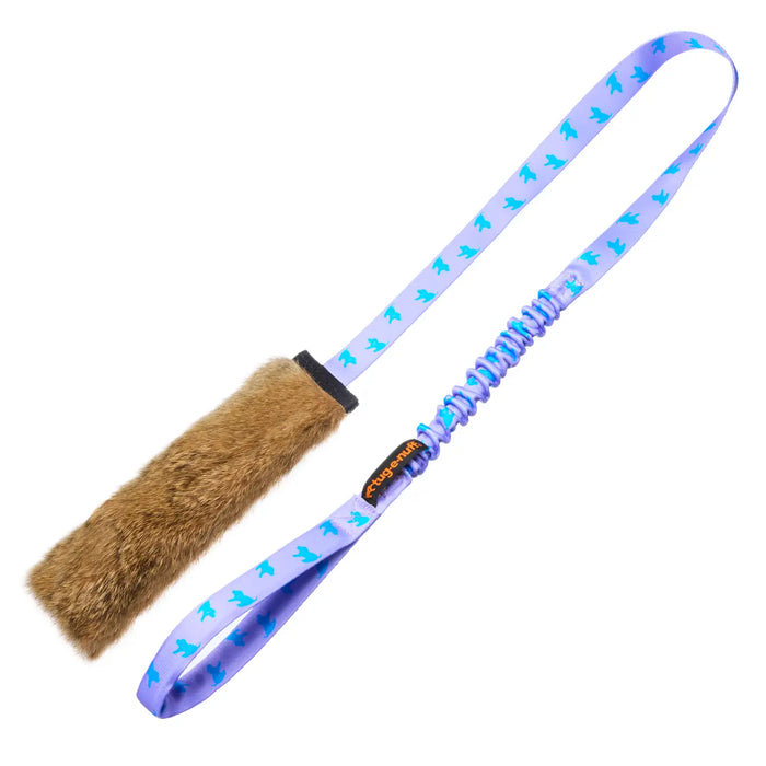 Tug-E-Nuff Rabbit Skin Squeaky Bungee Chaser Toy for Dogs