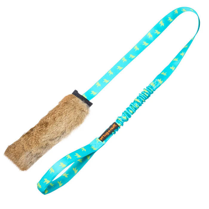 Tug-E-Nuff Rabbit Skin Squeaky Bungee Chaser Toy for Dogs