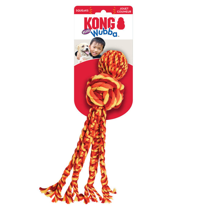 KONG Wubba Weave with Rope, Tug Toy - Small