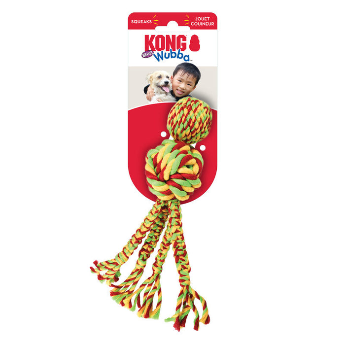KONG Wubba Weave with Rope, Tug Toy - Small