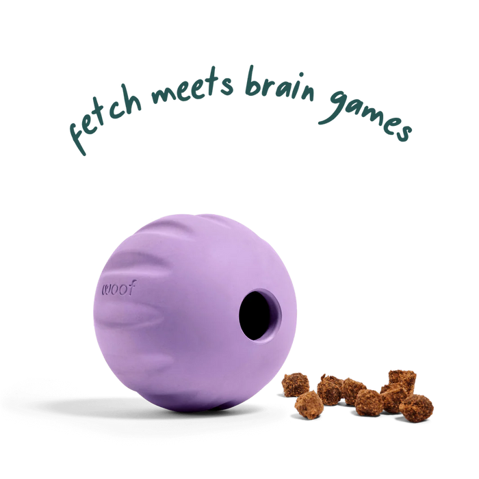 Woof Yellow Flyball 2-in-1 Dog Ball & Puzzle Toy