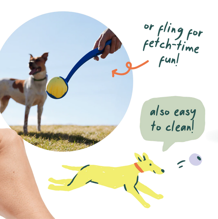 Woof Yellow Flyball 2-in-1 Dog Ball & Puzzle Toy