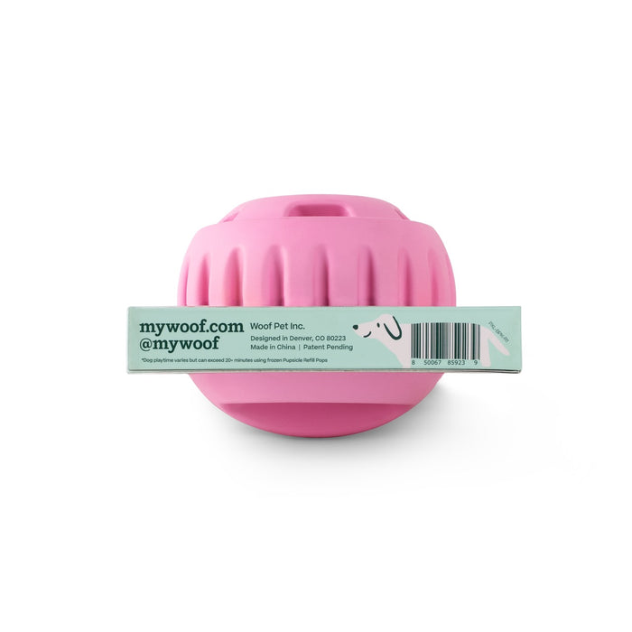 Woof Pink Party Pupsicle Toy + Treat Tray + Pops Refill Combo