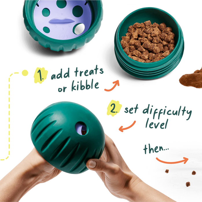 Woof Walkabout Slow Feeder Ball & Treat Puzzle Dog Toy