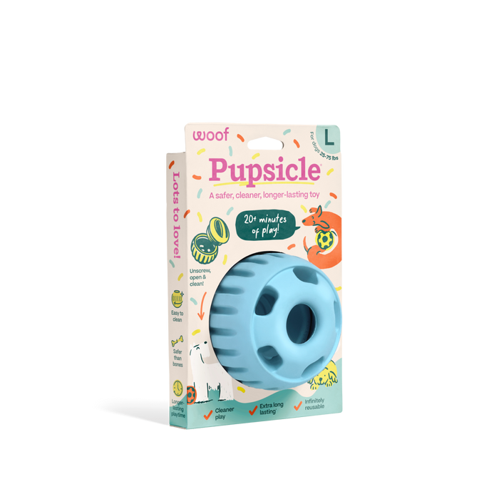 Woof Blue Party Pupsicle Toy + Treat Tray + Pops Refill Combo