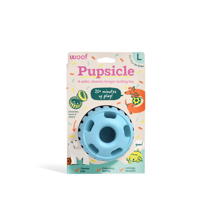 Woof Blue Party Pupsicle Toy + Treat Tray + Pops Refill Combo