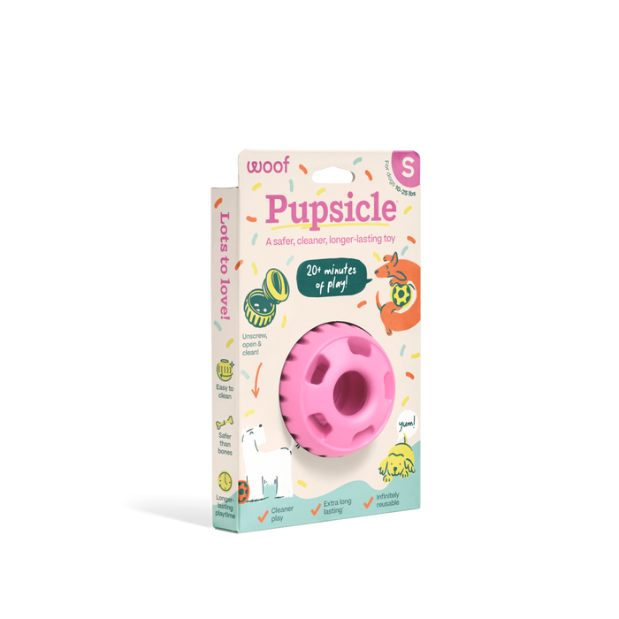 Woof Pink Party Pupsicle Toy + Treat Tray + Pops Refill Combo
