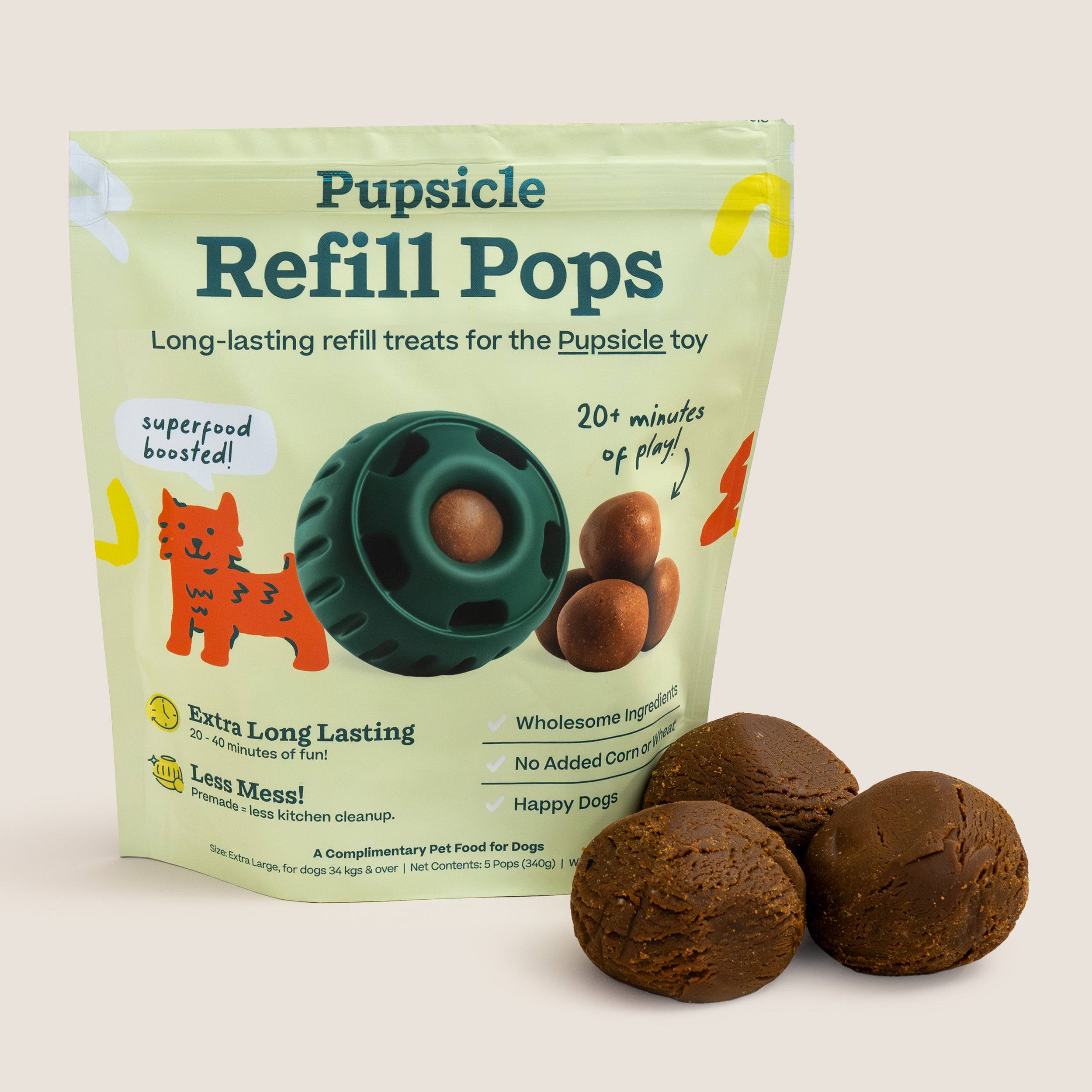 Woof Pupsicle Toy Refill Pops - Long-Lasting and Mess-free Dog Treats ...
