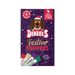 A package of Denzel's Festive Toppers for dogs, featuring a purple box with a cartoon dog in a Santa hat, red and gold lettering, and illustrations of different flavored topping sticks at the bottom.
