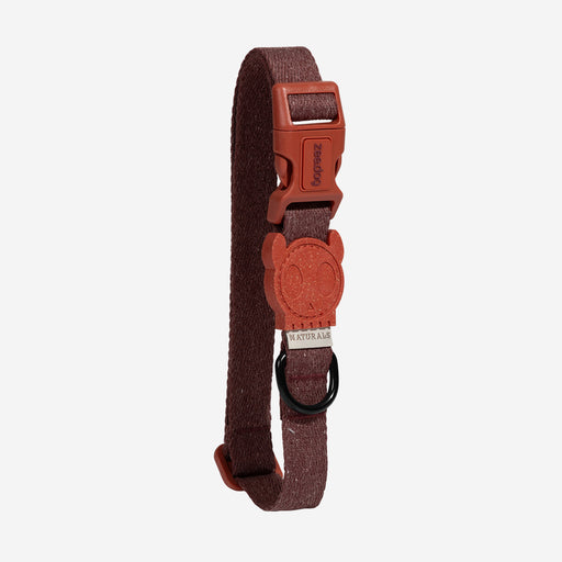 brown collar on grey background