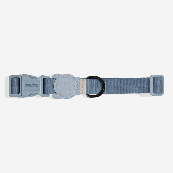 Dog collar with a gray buckle on a white background