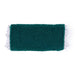 A rectangular dark green plush mat with white terry cloth edges, shown flat against a white background.