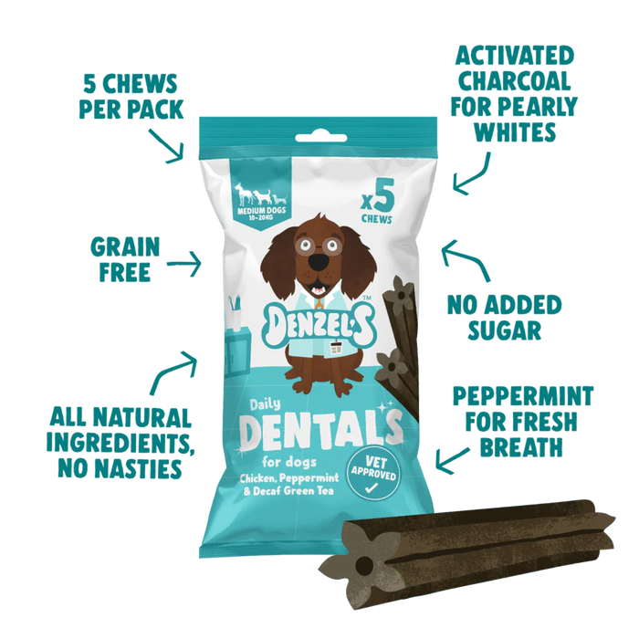 Chicken, Peppermint & Decaf Green Tea Daily Dentals For Medium Dogs