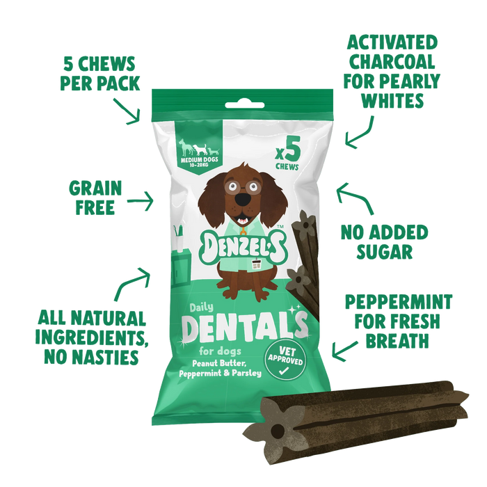 Peanut Butter, Peppermint & Parsley Daily Dentals For Medium Dogs