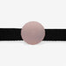 Black collar with a pink-coloured airtag holder on a white background on a white background