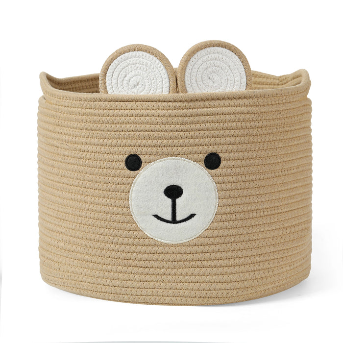 Bertie Bear Organic Cotton Toy Storage Basket