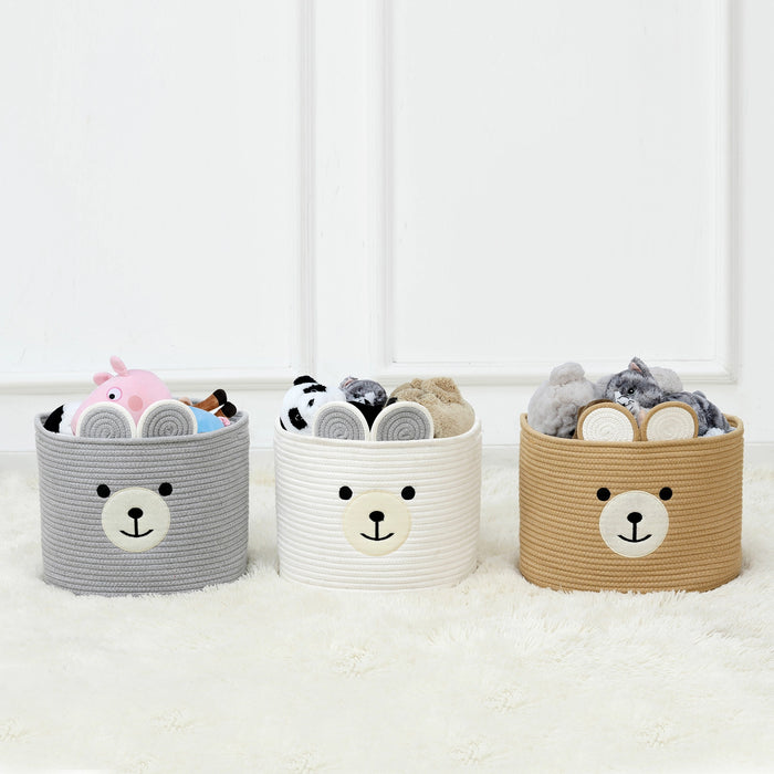 Bertie Bear Organic Cotton Toy Storage Basket