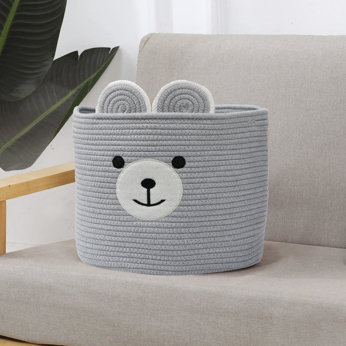 Bertie Bear Organic Cotton Toy Storage Basket