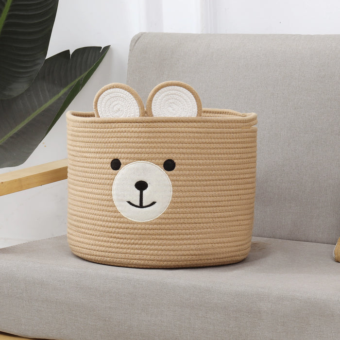 Bertie Bear Organic Cotton Toy Storage Basket