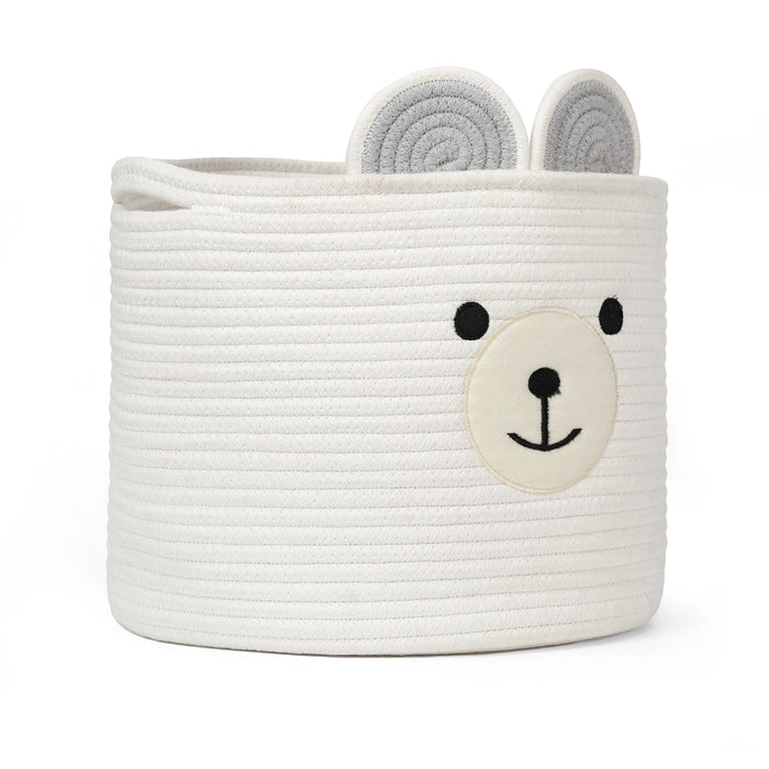 Bertie Bear Organic Cotton Toy Storage Basket