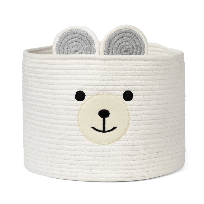 Bertie Bear Organic Cotton Toy Storage Basket