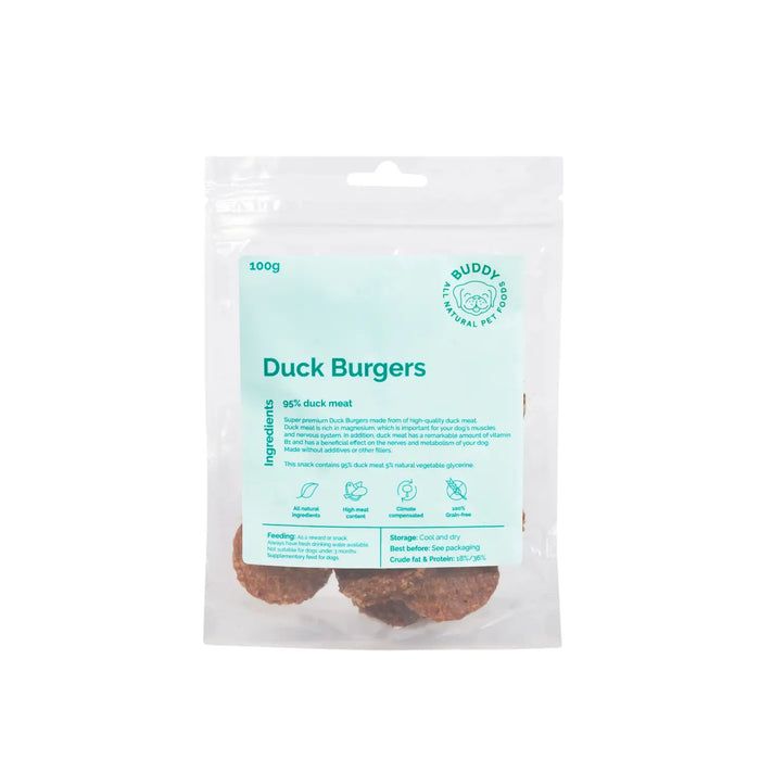 Meaty Duck Burger Treats for Dogs 100g