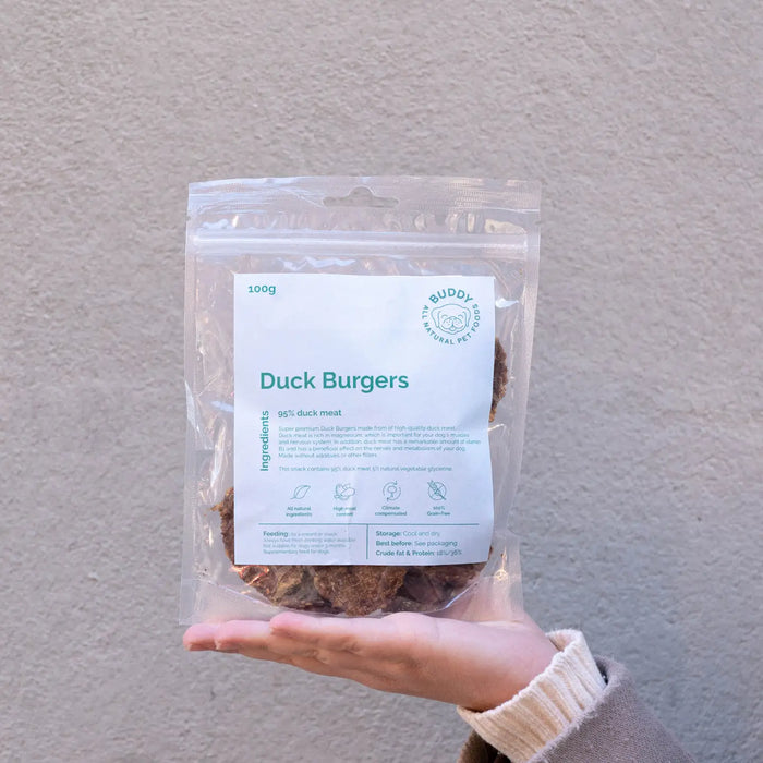 Meaty Duck Burger Treats for Dogs 100g