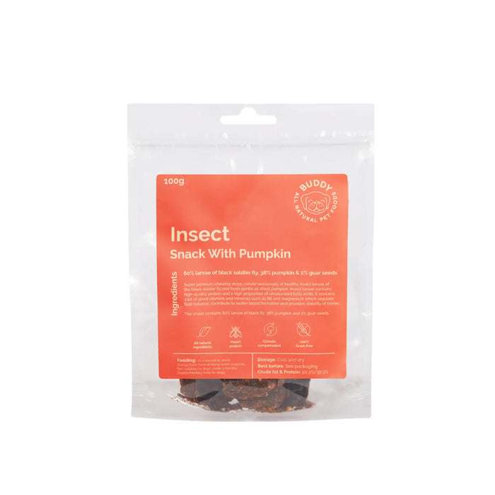 No-Meat Filets, Insect and Pumpkin Vegan Chew Treats for Dogs - 100g