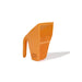 Orange scoop with a handle on a white background