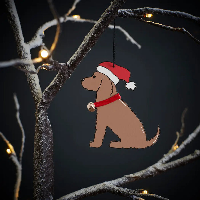 Christmas Tree Dog Decoration, Cocker Spaniel, Chocolate