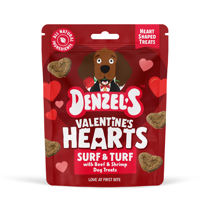Denzel’s Valentine’s Hearts Surf & Turf Dog Treats - 90g