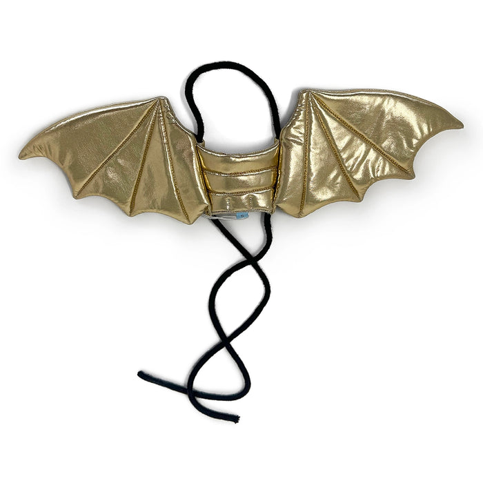 Gold dragon wing headband on a white background