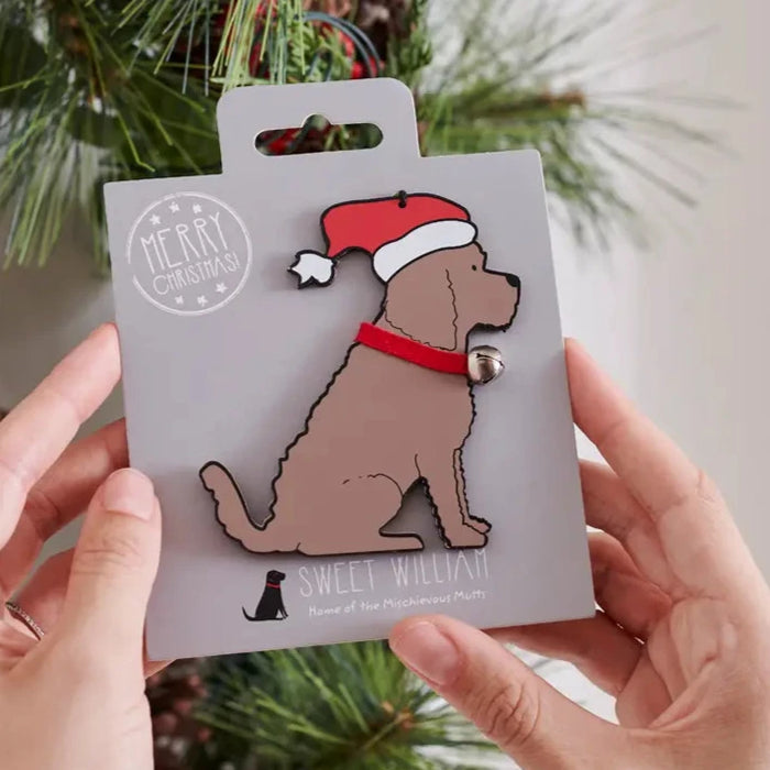 Christmas Tree Dog Decoration, Cockapoo / Labradoodle, Chocolate