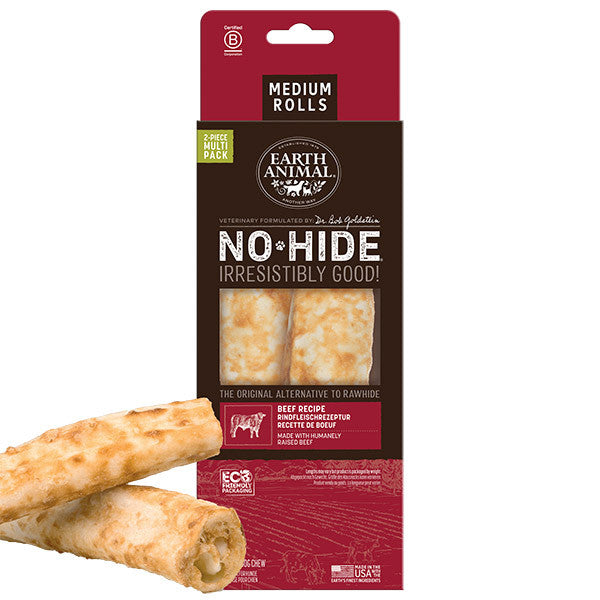 Earth Animal No-Hide Beef Dog Chews - 2 Pack