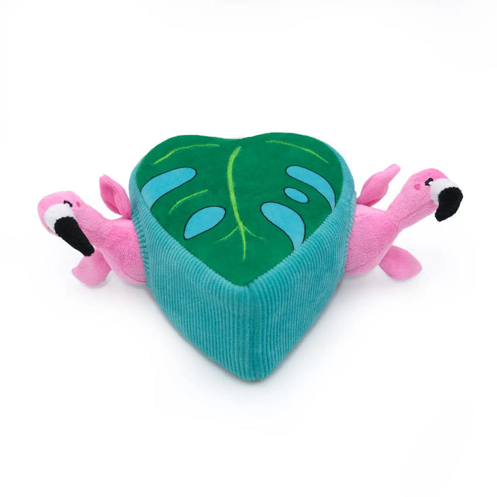 ZippyPaws Burrow Flamingo in Monstera Soft Dog Toy